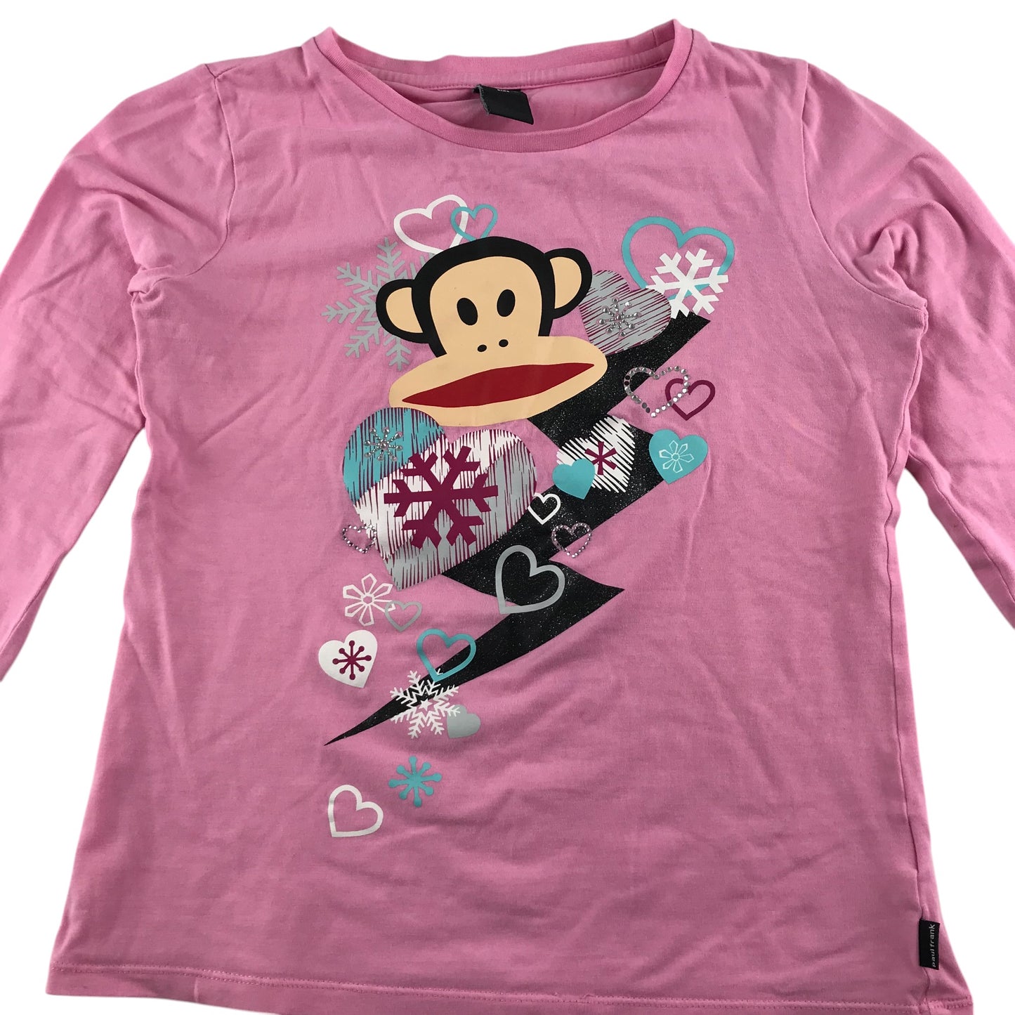 Paul Frank t-shirt 9-10 years pink Julius and snowflakes