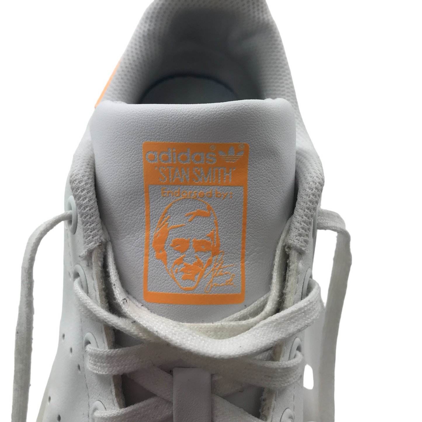 Adidas Stan Smith White and Orange Trainers Shoe Size 4.5