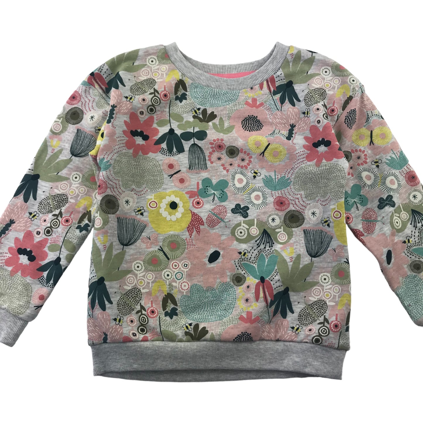 Nutmeg sweater bundle 5-6 years grey floral and white rainbows