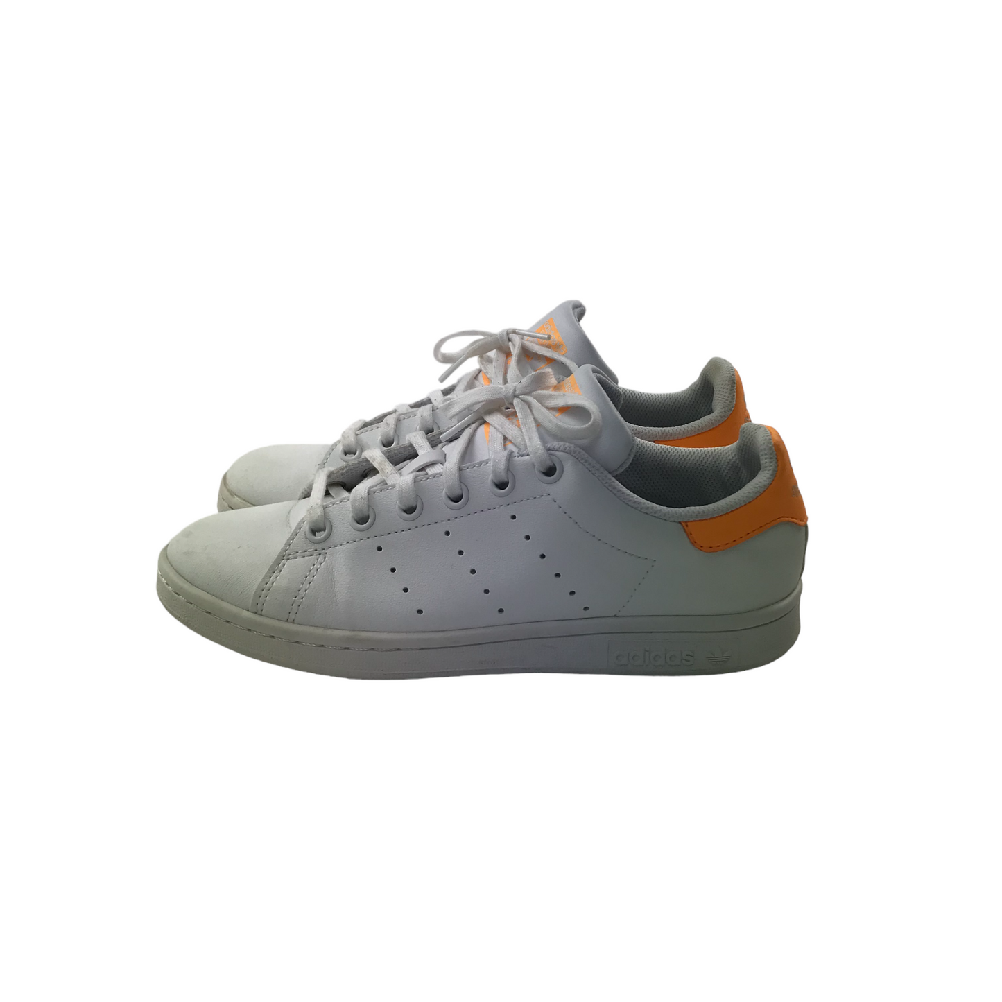 Adidas Stan Smith White and Orange Trainers Shoe Size 4.5