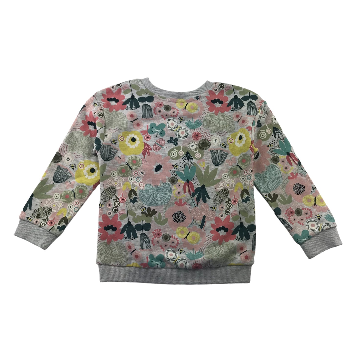 Nutmeg sweater bundle 5-6 years grey floral and white rainbows