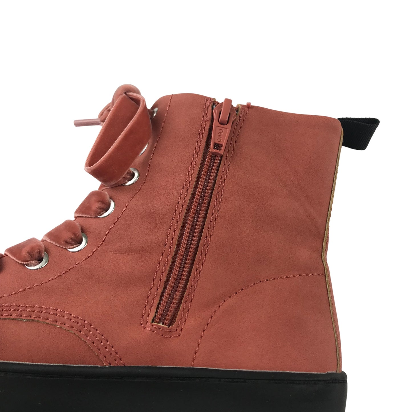 H&M boots shoe size 2 burnt orange ankle boots with velvet laces