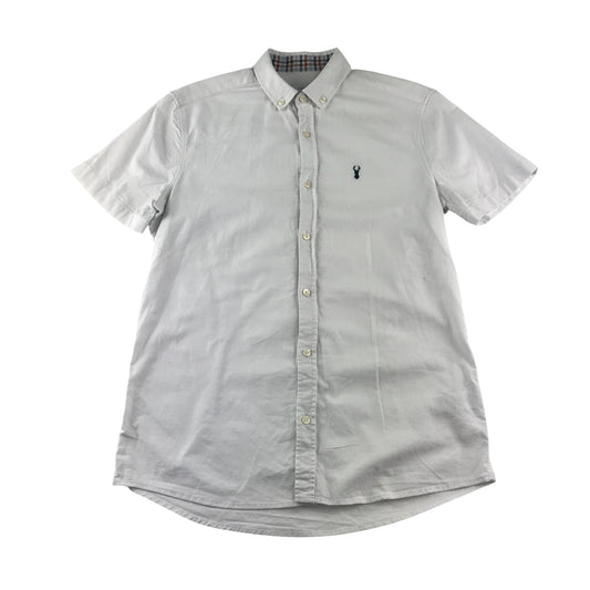 Next shirt men's S white button up with logo