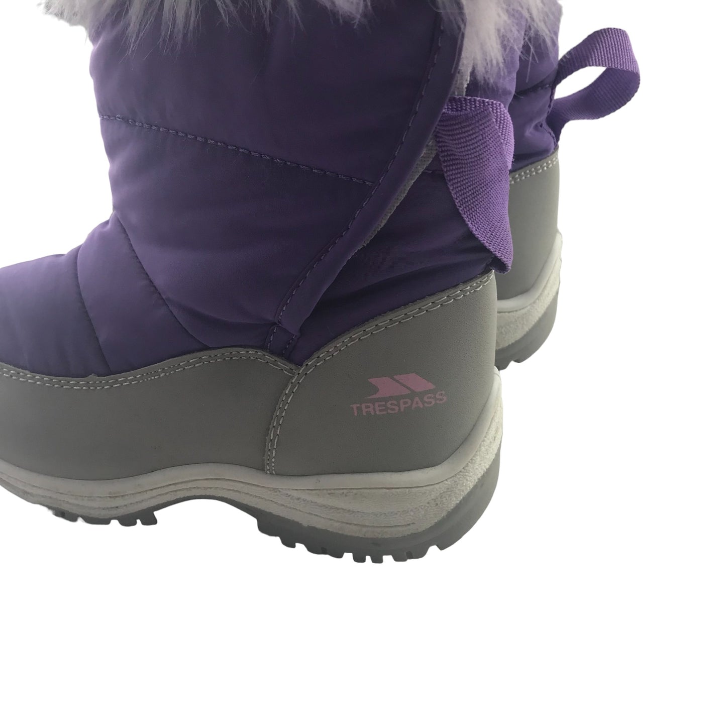 Trespass winter boots shoe size 9 junior purple warm lined