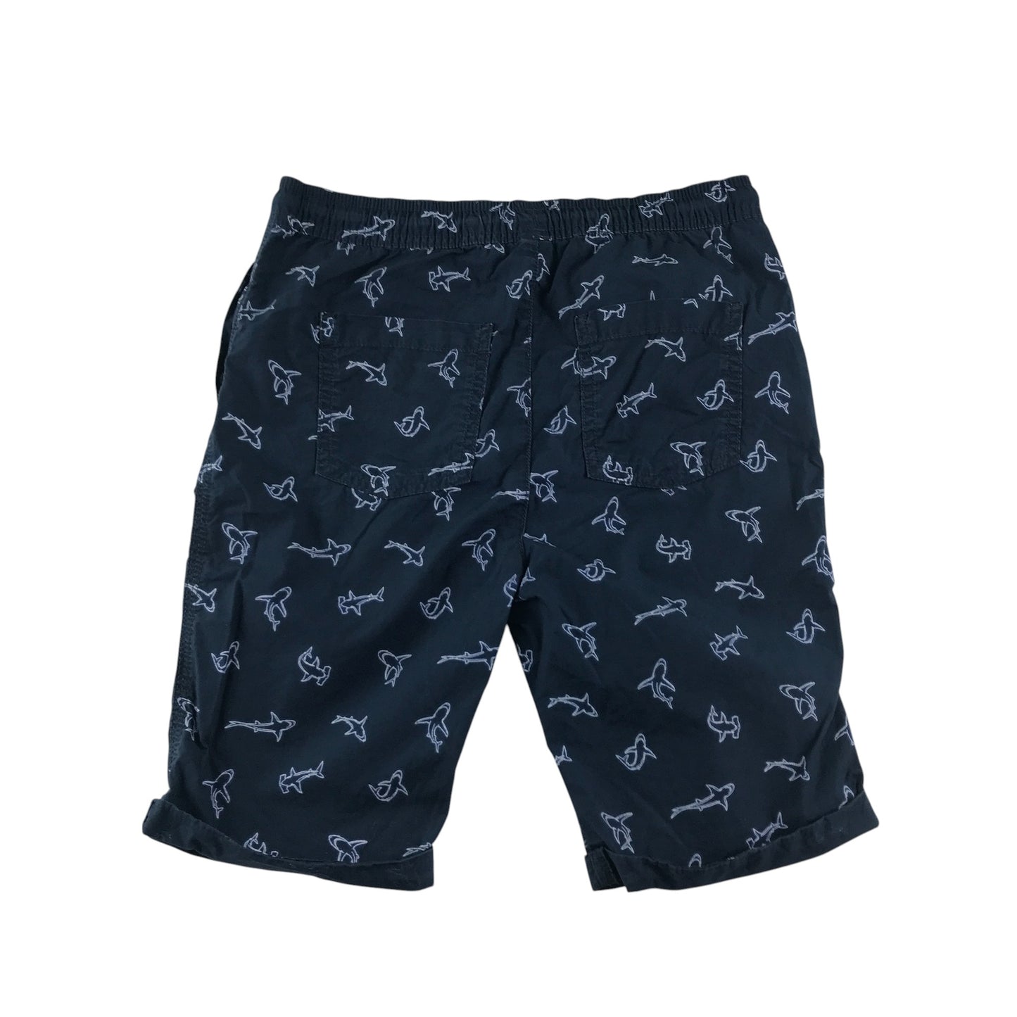 Tu shorts 10-11 years navy shark graphic outline print cotton