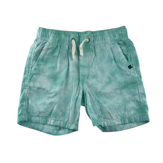 H&M shorts 9-10 years turquoise tie dye white draw strings cotton
