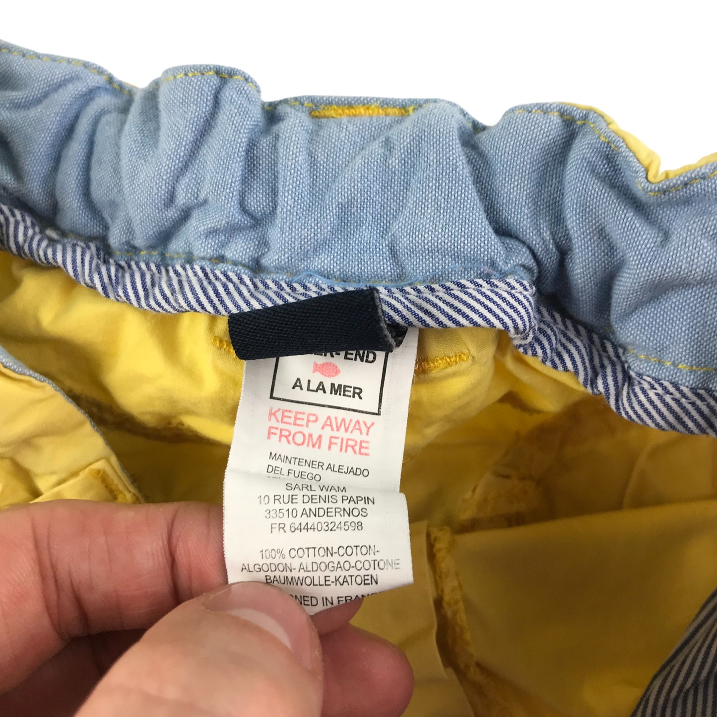 Week-End shorts 5-6 years yellow cargo style cotton
