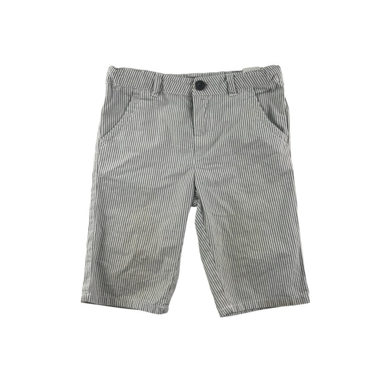 Vertbaudet shorts 4-5 years white and grey stripy chino style cotton