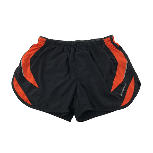 Brooks sport shorts women's S black with orange detailing