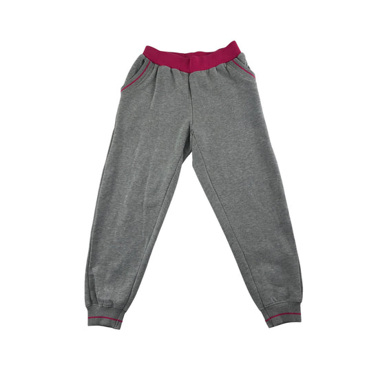 Kop Kids joggers 5-6 years light grey with pink waist band and purple logo Liverpool FC
