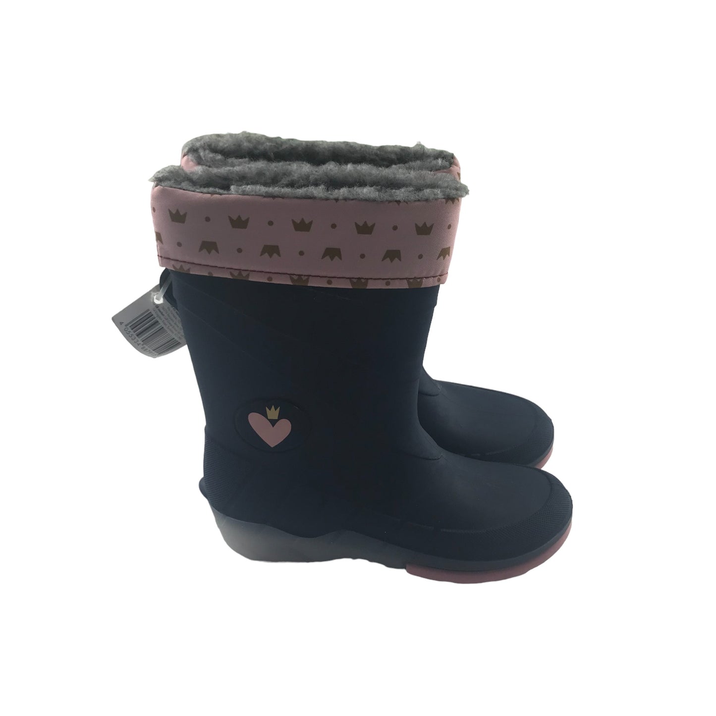 Lupilu wellies shoe size 12-13 junior navy flashing soles warm layered