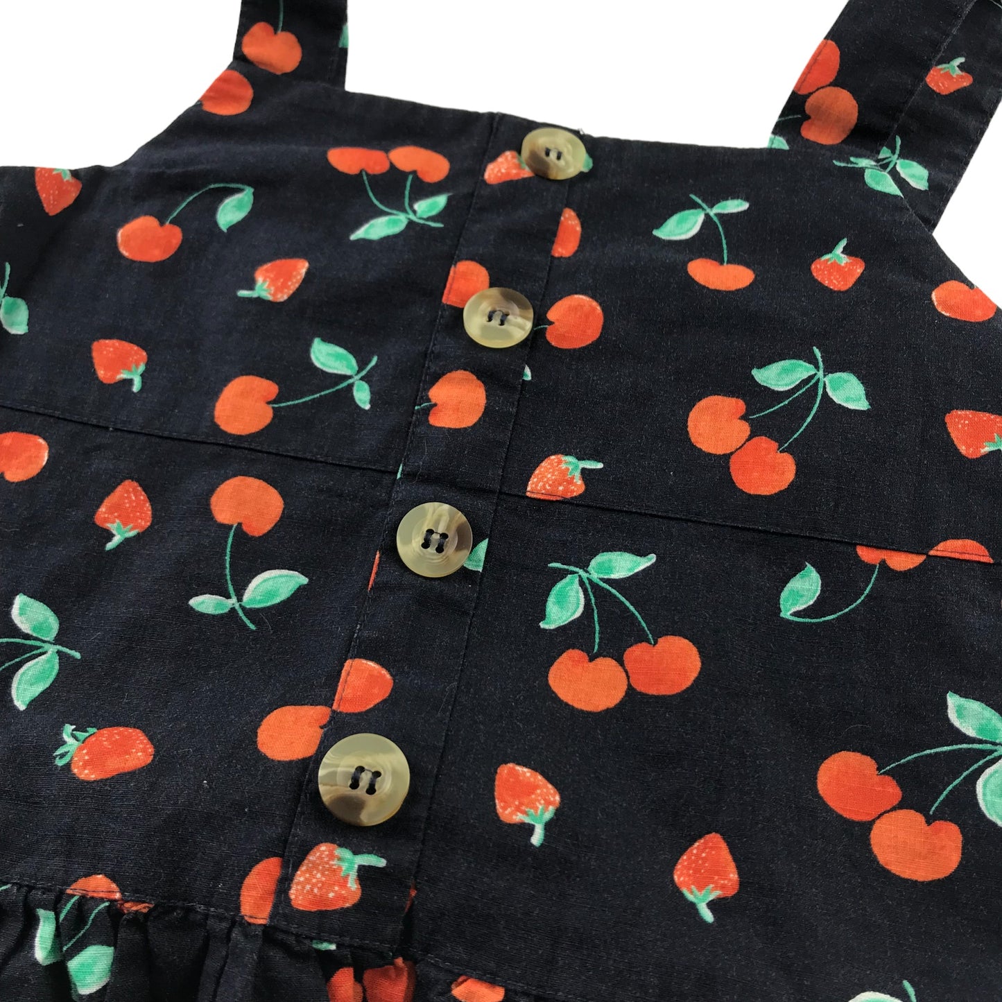 Next Top and Shorts Set Age 8 Dark Navy Strawberry and Cherry Print Pattern Cotton