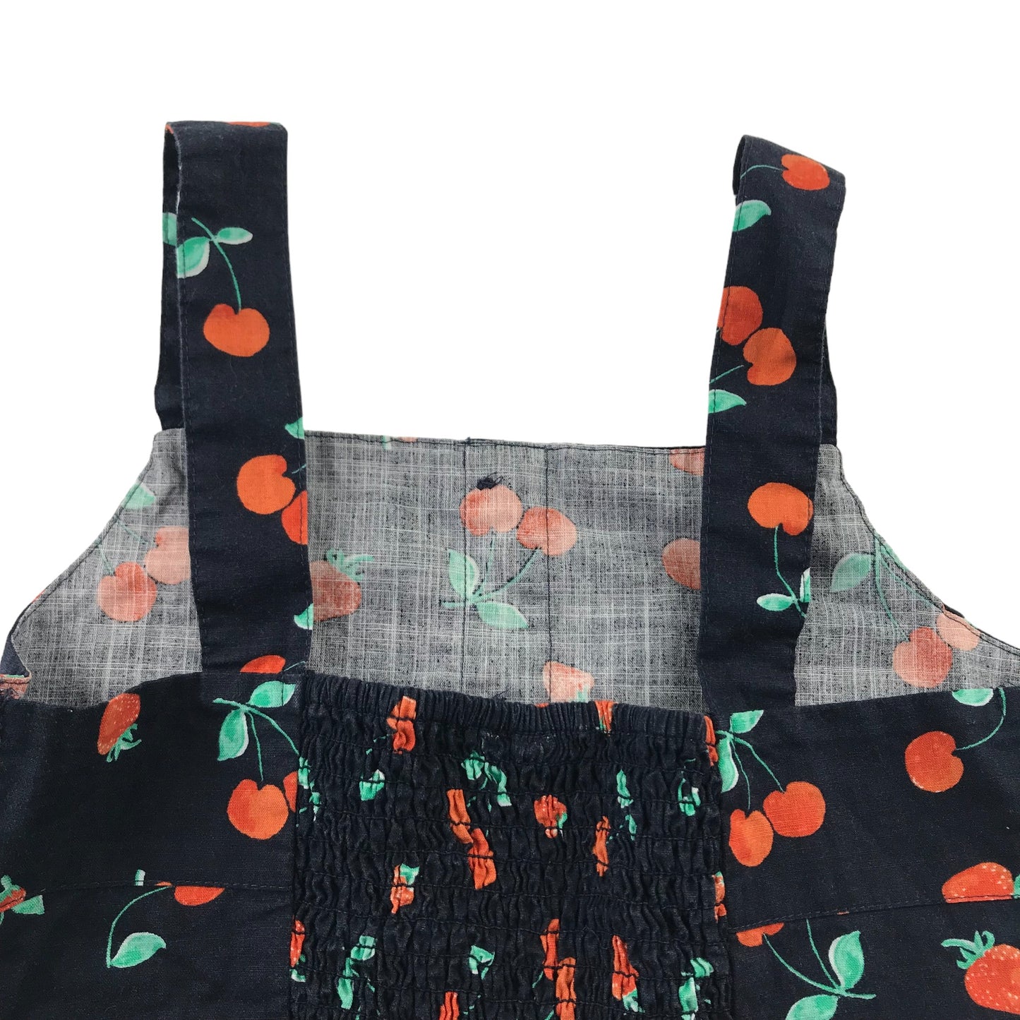 Next Top and Shorts Set Age 8 Dark Navy Strawberry and Cherry Print Pattern Cotton