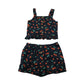 Next Top and Shorts Set Age 8 Dark Navy Strawberry and Cherry Print Pattern Cotton