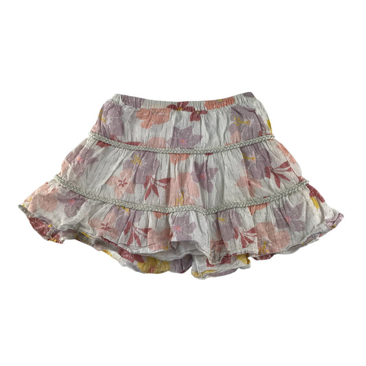 M&S skirt 5-6 years white floral layered elasticated waist