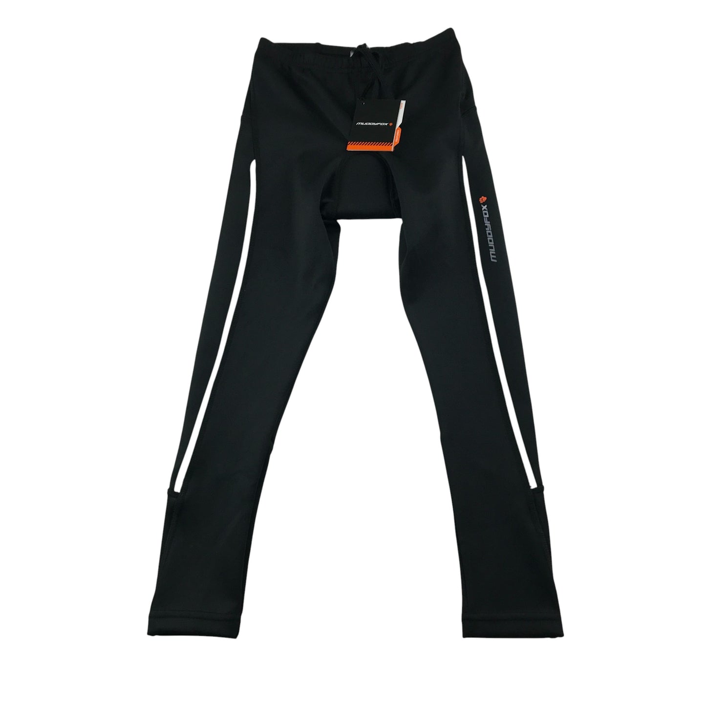 Muddyfox Cycling Padded Leggings 7-8 years black reflective stripe and logo
