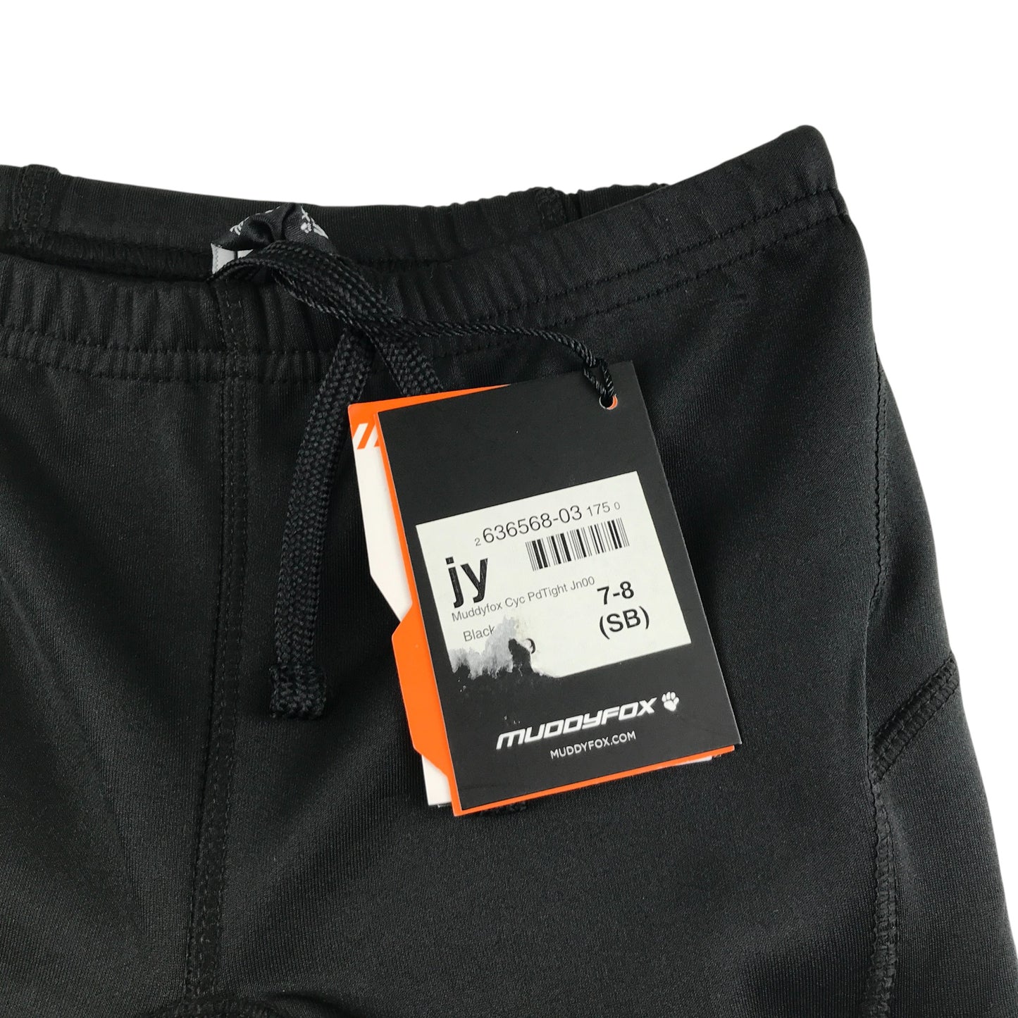 Muddyfox Cycling Padded Leggings 7-8 years black reflective stripe and logo