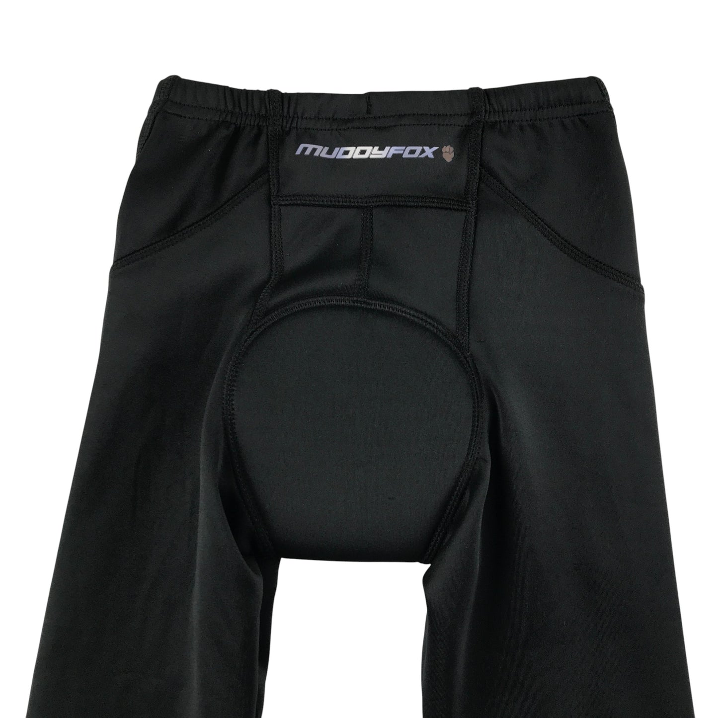 Muddyfox Cycling Padded Leggings 7-8 years black reflective stripe and logo