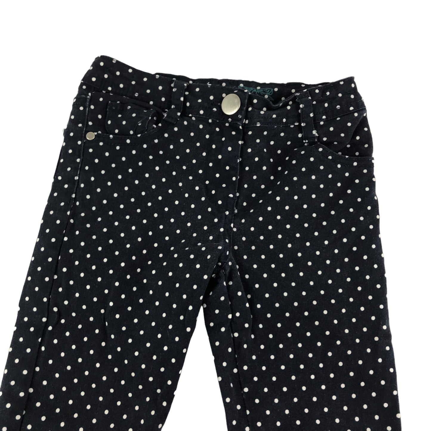 Matalan Trousers Age 8 Navy Spotty Polka Dot