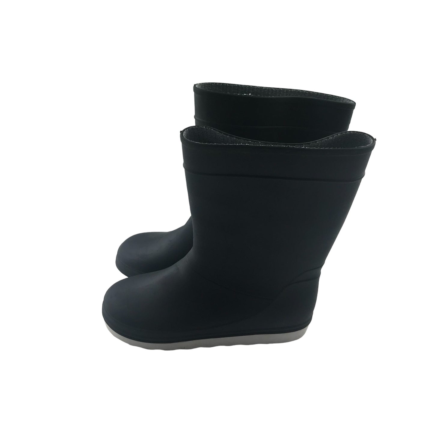 Decathlon wellies shoe size 13.5 junior black plain with white soles