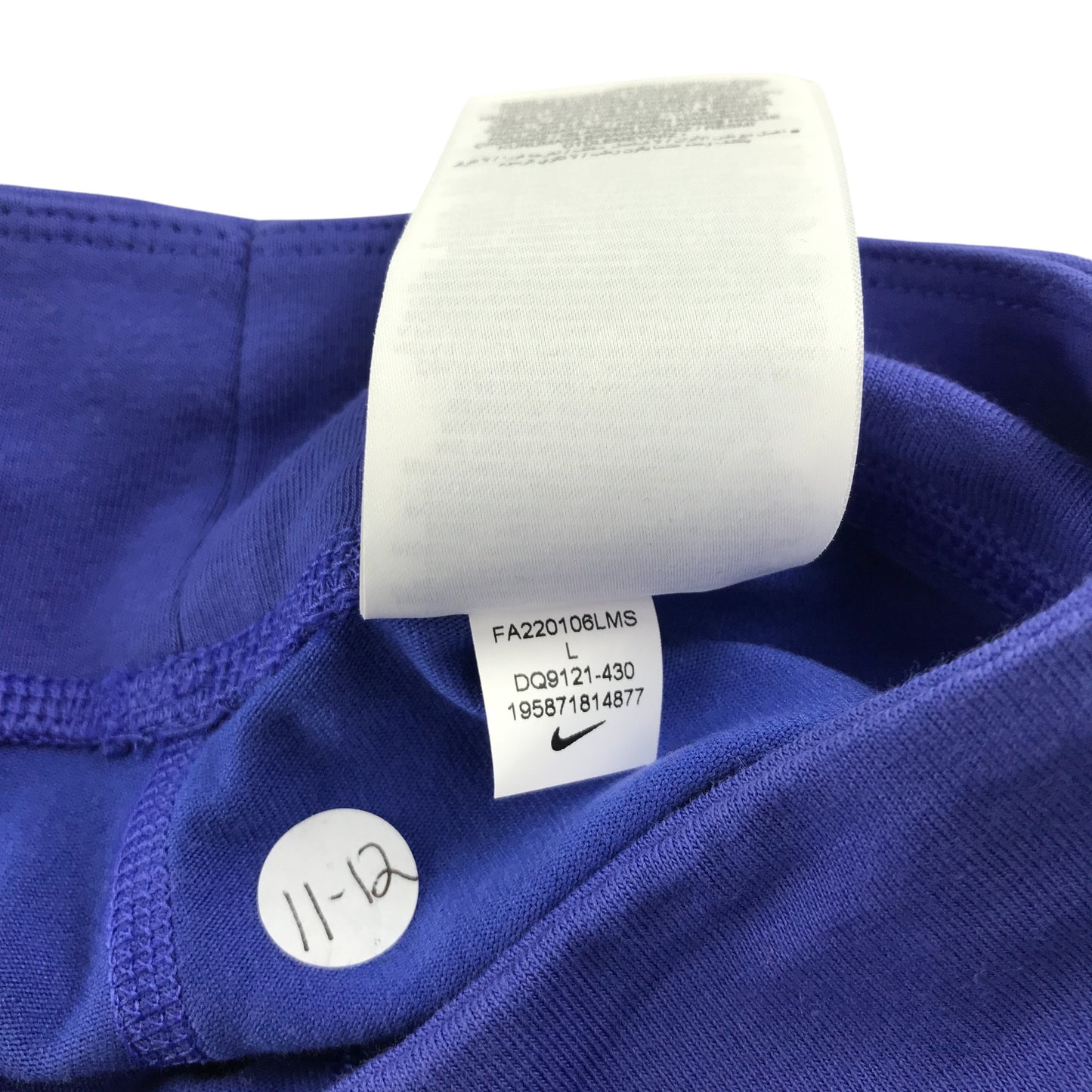 Nike leggings 11-12 years blue plain with large Nike Air logo