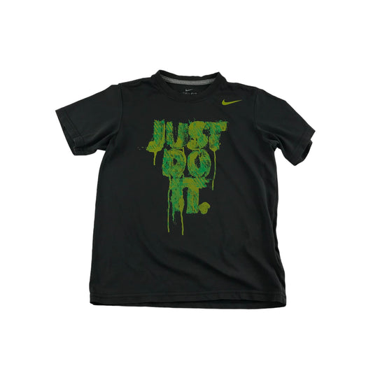 Nike T-shirt Age 10 Grey Yellow Green Watercolour Logo