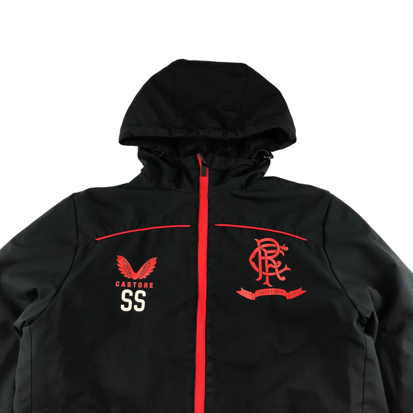 Castore Rangers FC Jacket Age 13 Black and Red Long Warm Lined