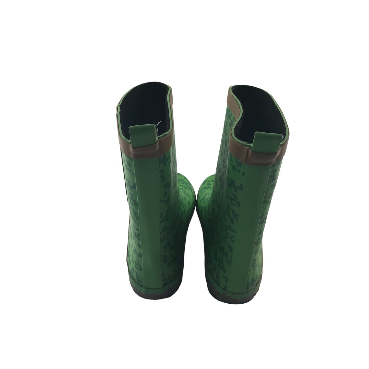 Wellies shoe size 1 green Minecraft print