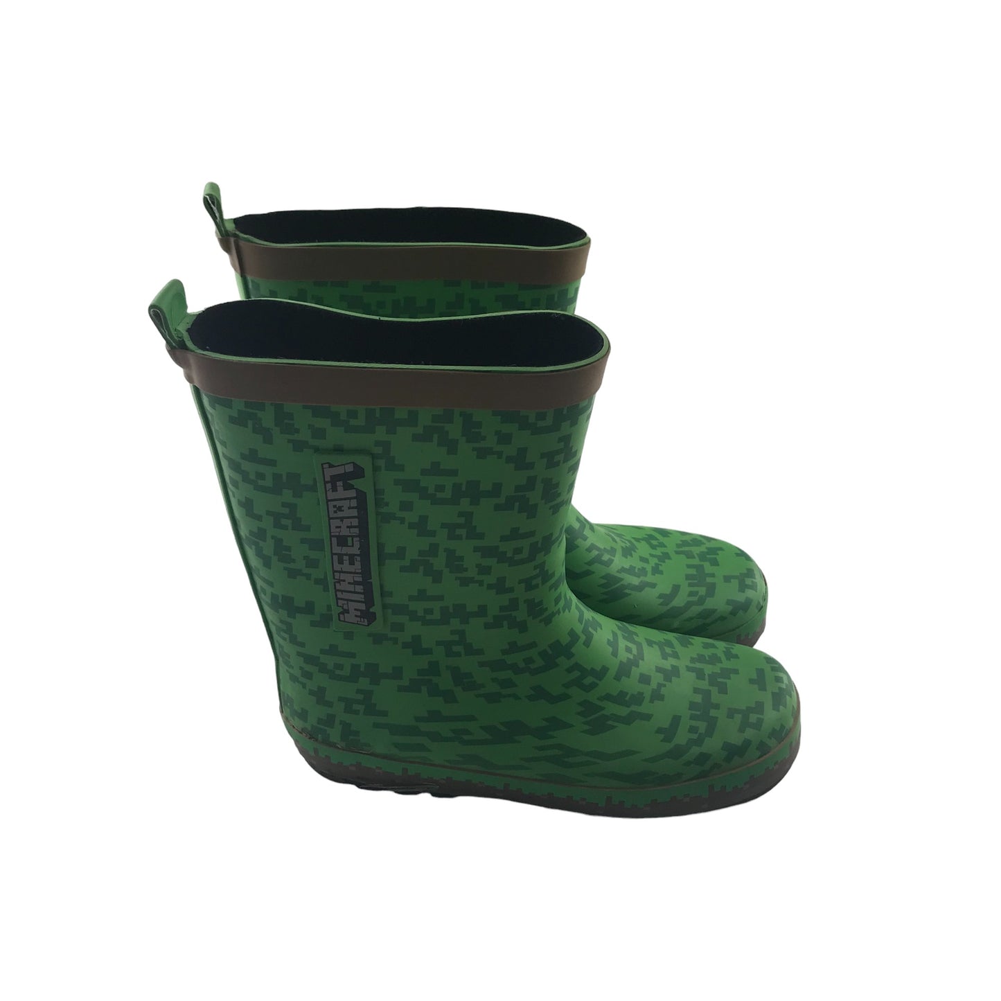 Wellies shoe size 1 green Minecraft print