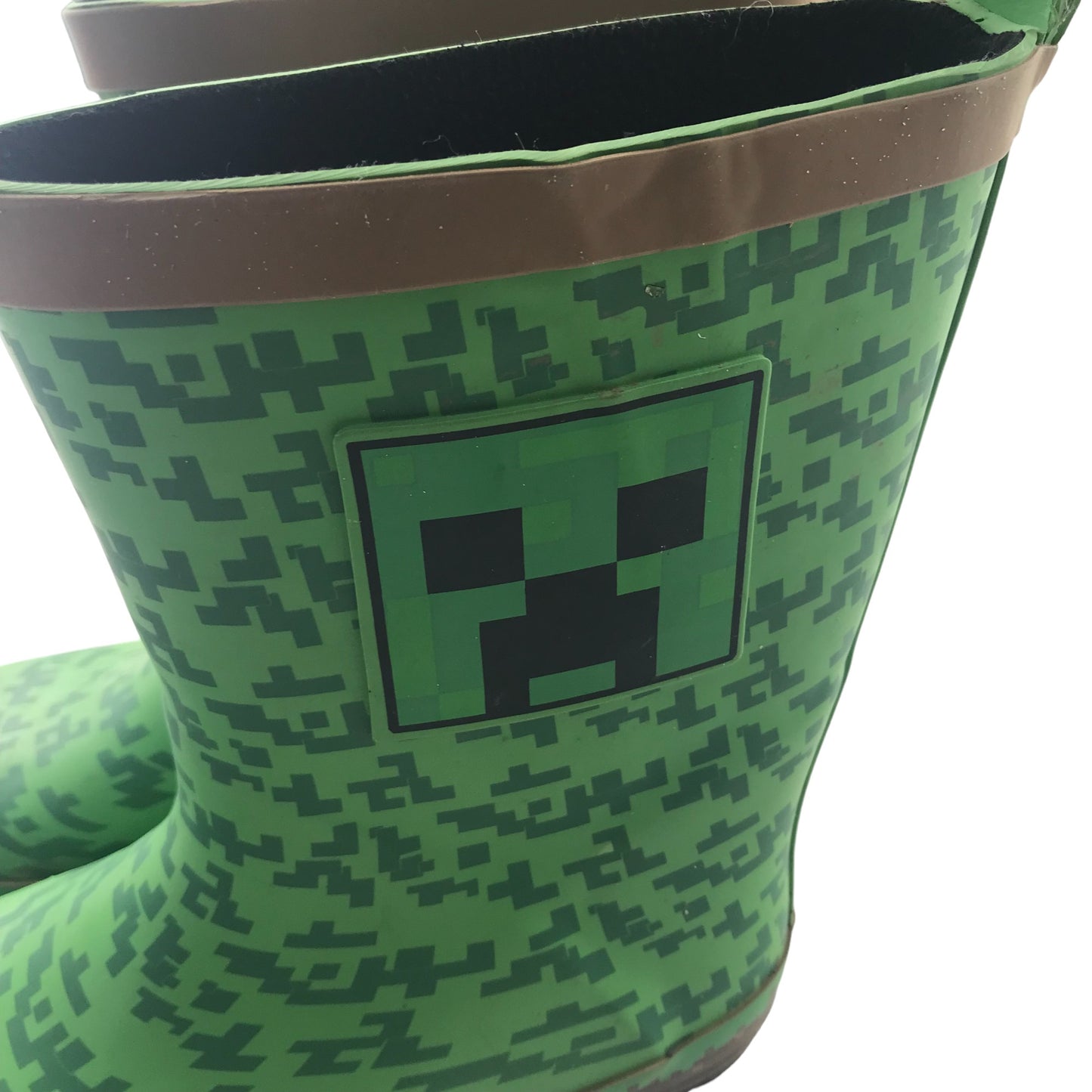 Wellies shoe size 1 green Minecraft print