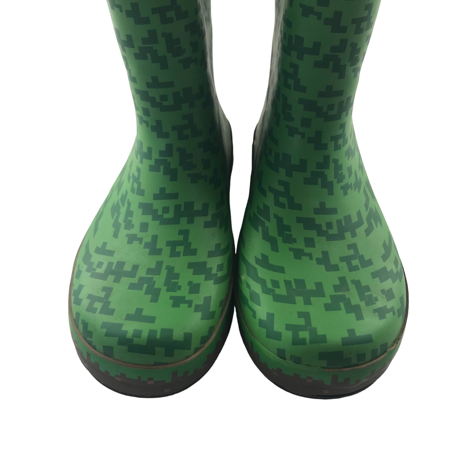 Wellies shoe size 1 green Minecraft print