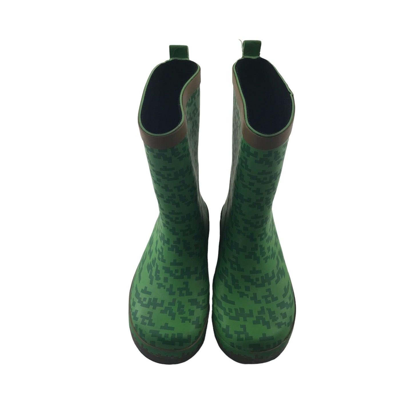 Wellies shoe size 1 green Minecraft print