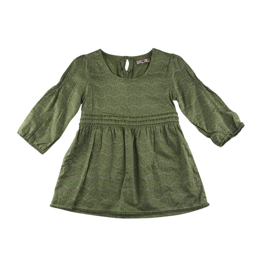 M&S blouse 9-10 years green floral pattern long top length