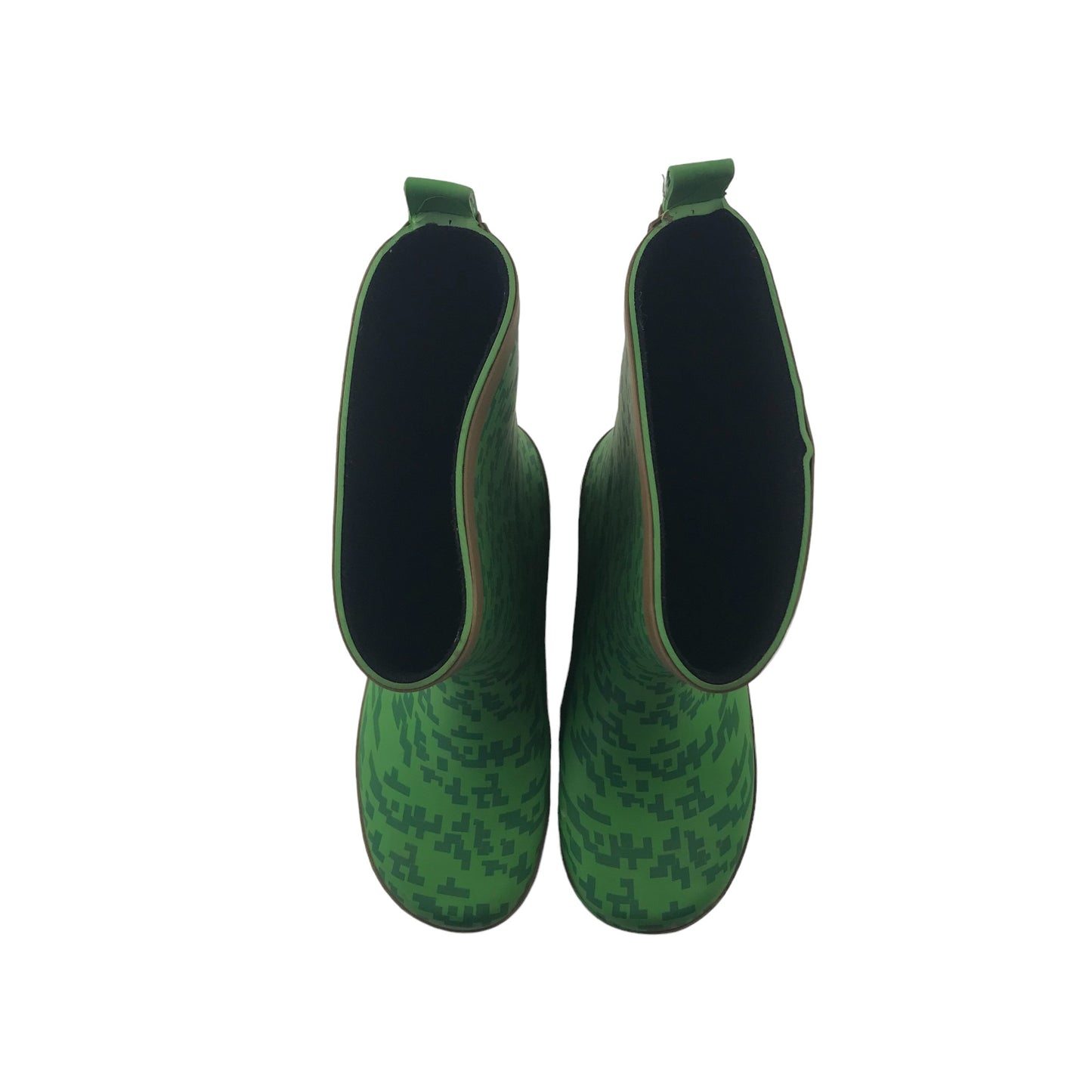 Wellies shoe size 1 green Minecraft print