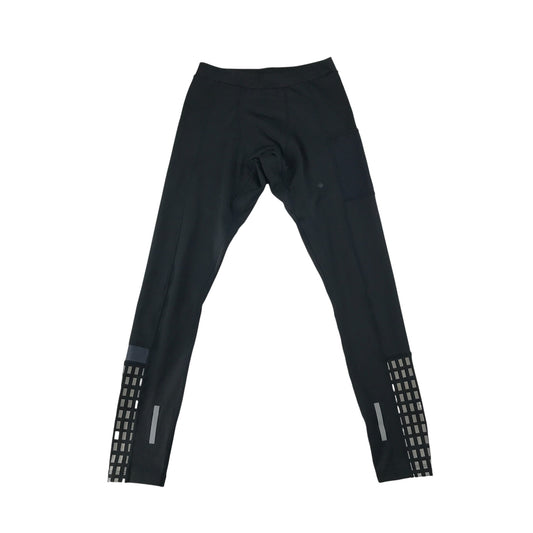 Ronhill sport leggings women's S black grey graphic detailing and logo