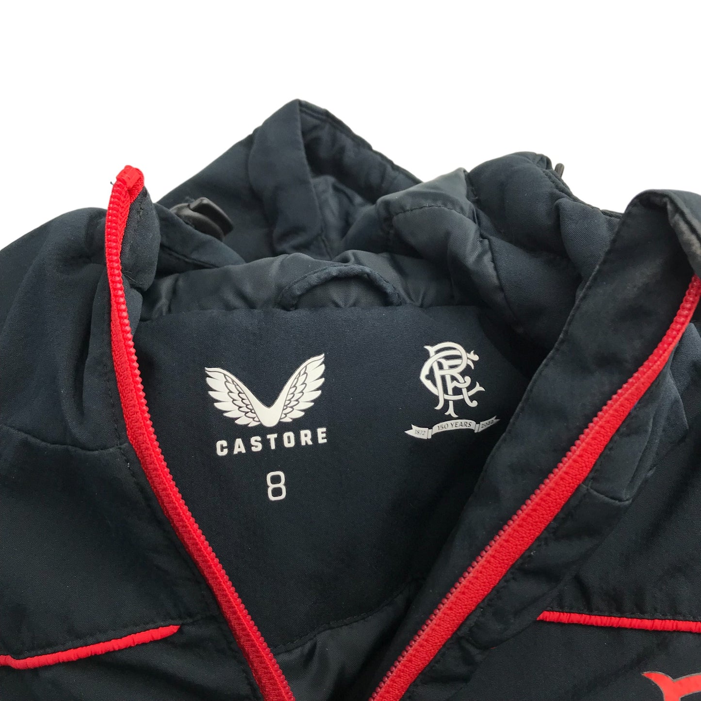 Castore Rangers FC Jacket Age 13 Black and Red Long Warm Lined