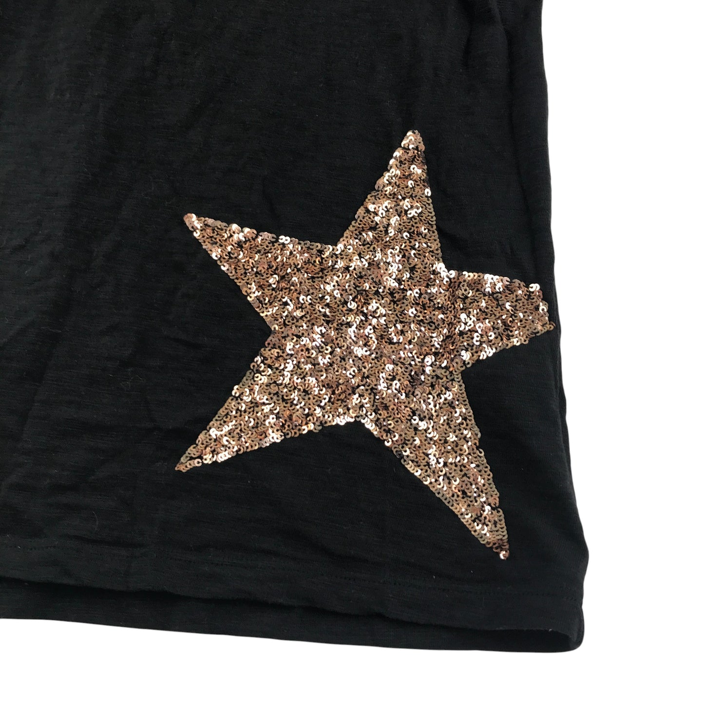 Next blouse 10-11 years black plain with sequin stars cotton