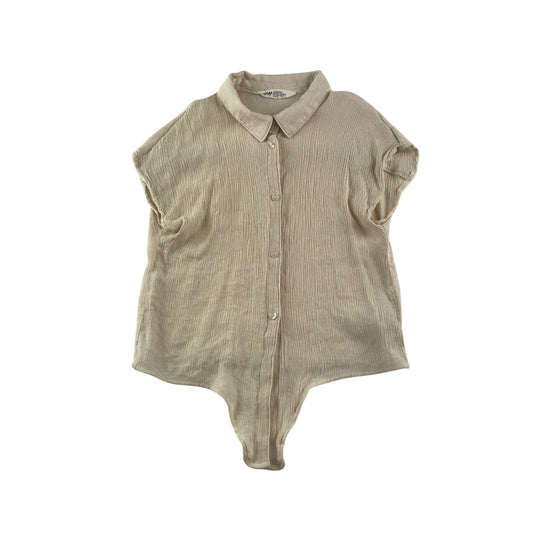 H&M blouse 11-12 years beige shirt style button up