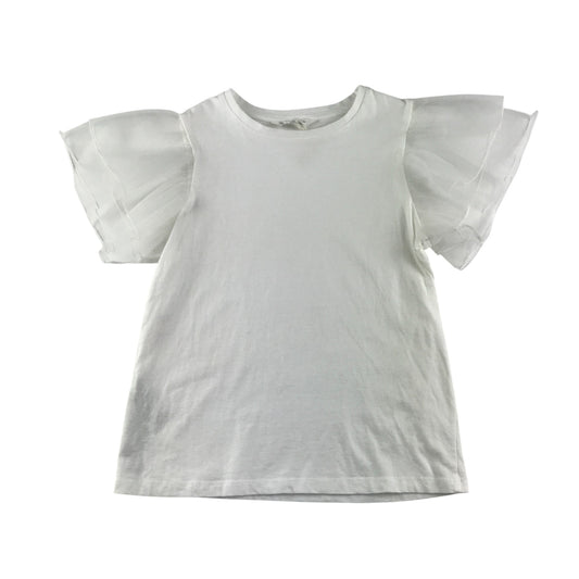 MNG blouse 11-12 years white with short mesh sleeves