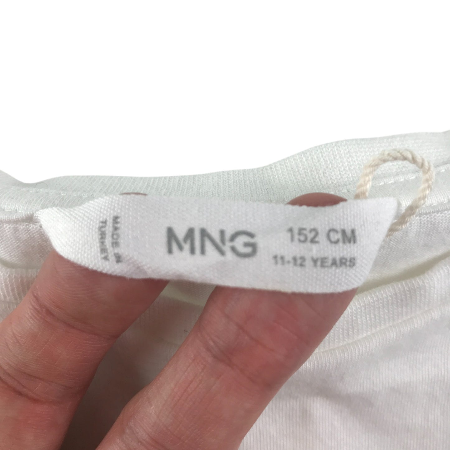 MNG blouse 11-12 years white with short mesh sleeves