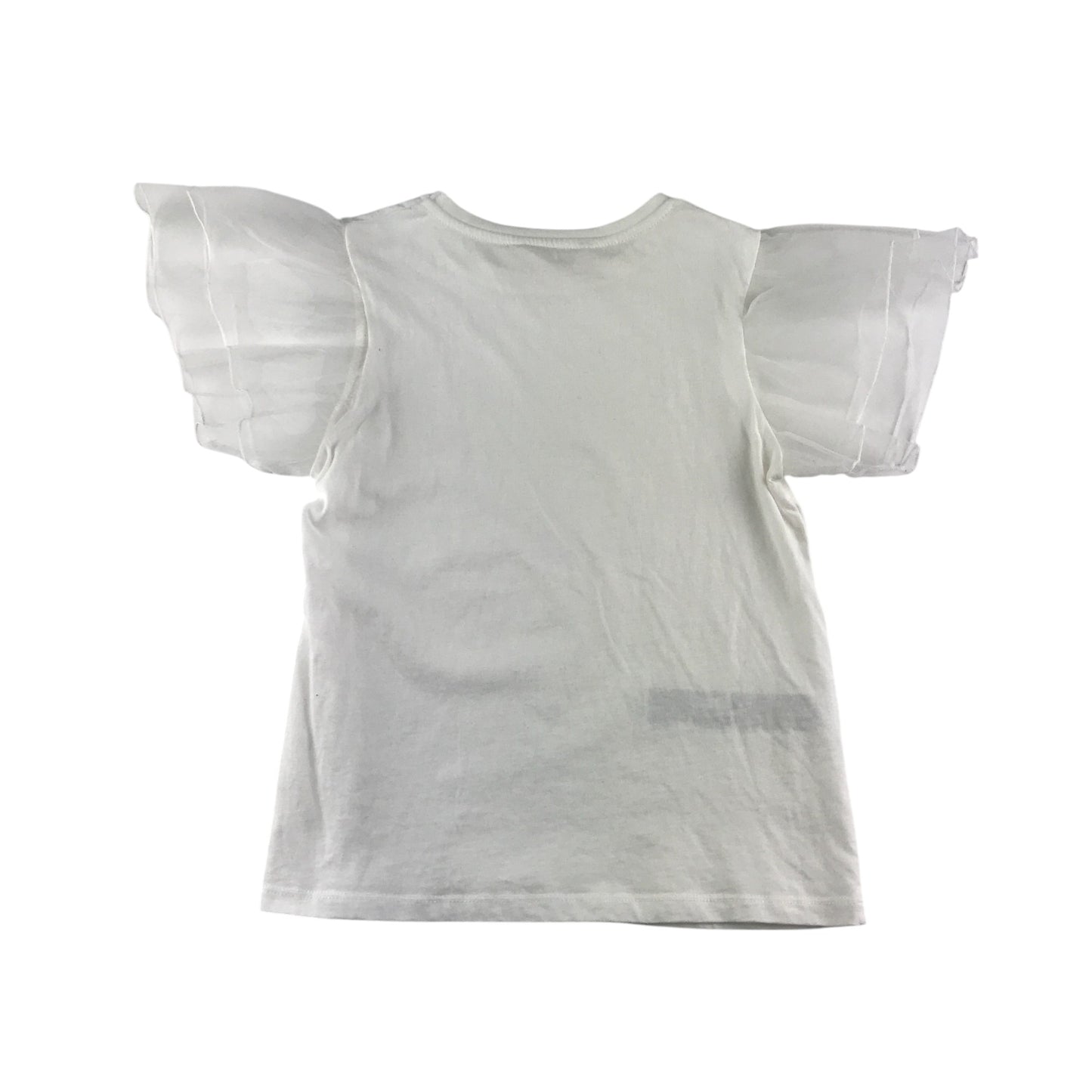 MNG blouse 11-12 years white with short mesh sleeves