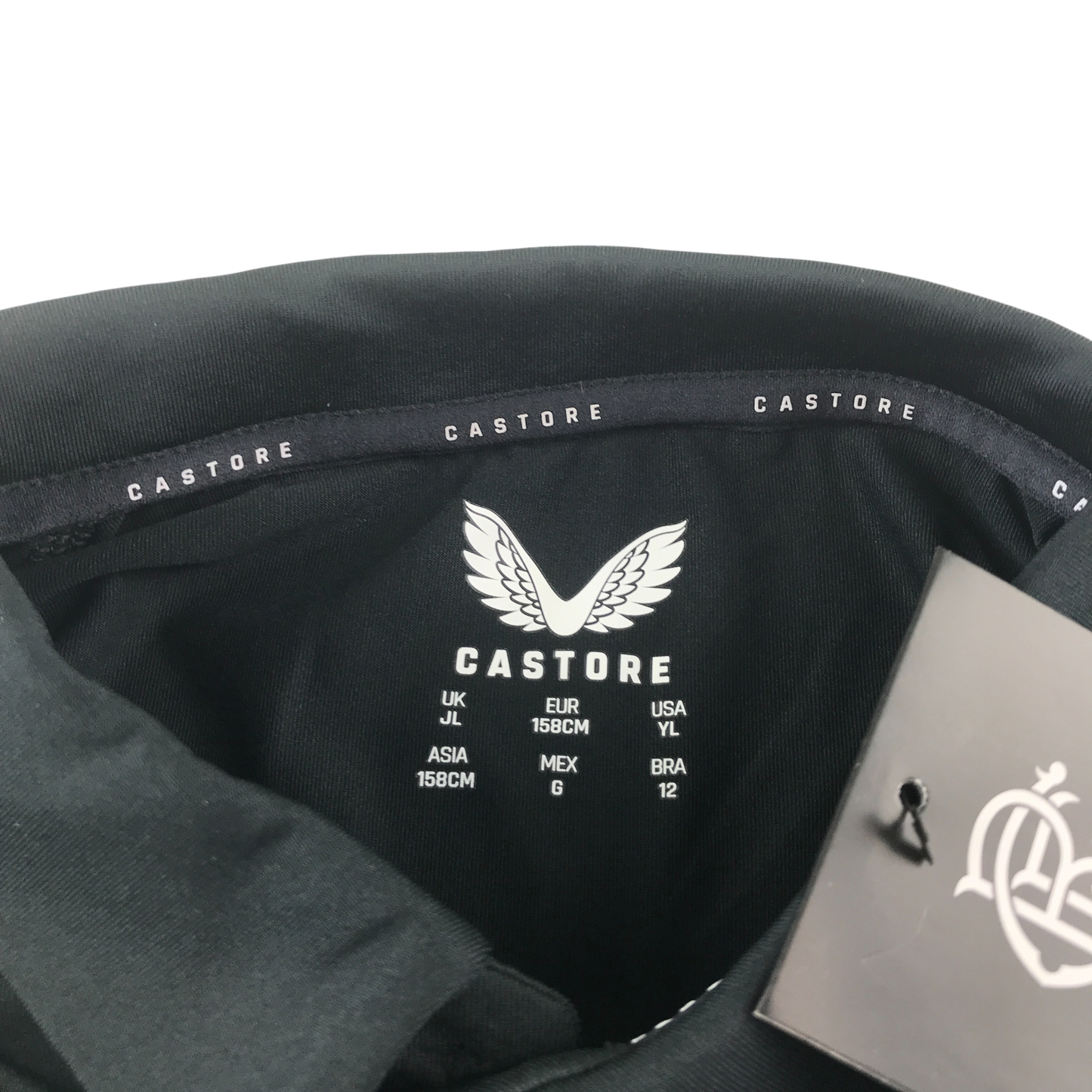 Castore Rangers Polo Shirt Black with Blue Logo