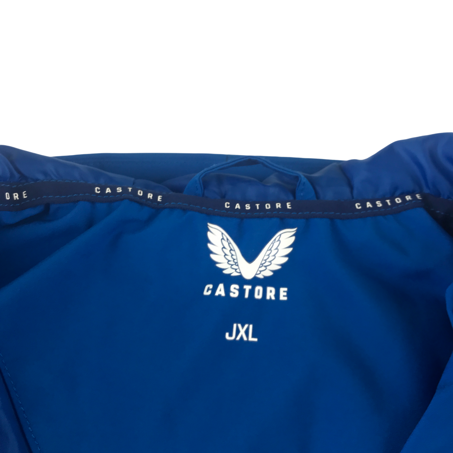 Castore Rangers 14-15 Years Long Padded Jacket Blue with White Logo