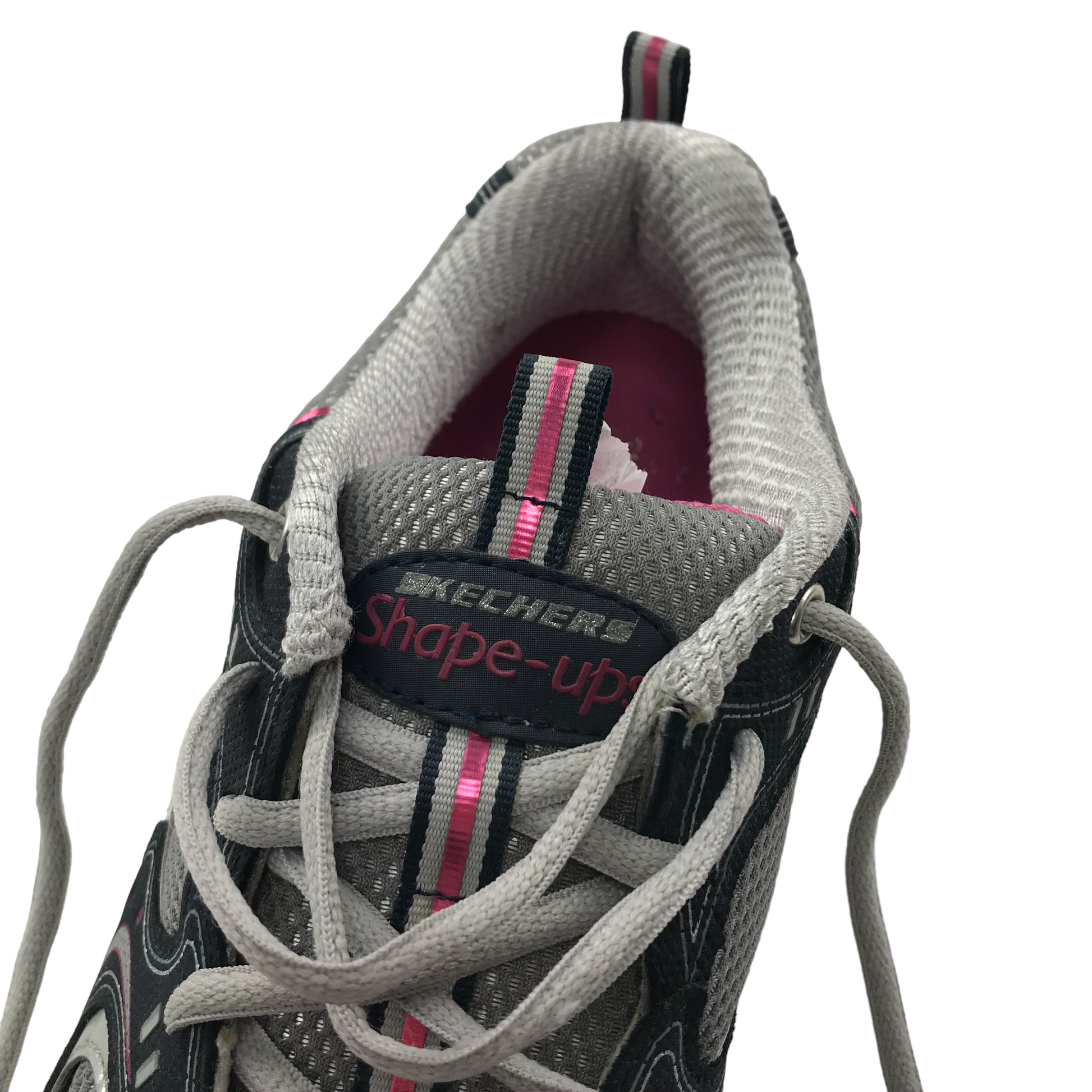 Skechers Shape Ups Grey and Pink Trainers Shoe Size 7