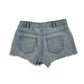 M&S shorts 8-9 years blue floral embroidery Demin ripped hem cotton