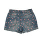 M&S shorts 9-10 years blue denim with pink love heart print
