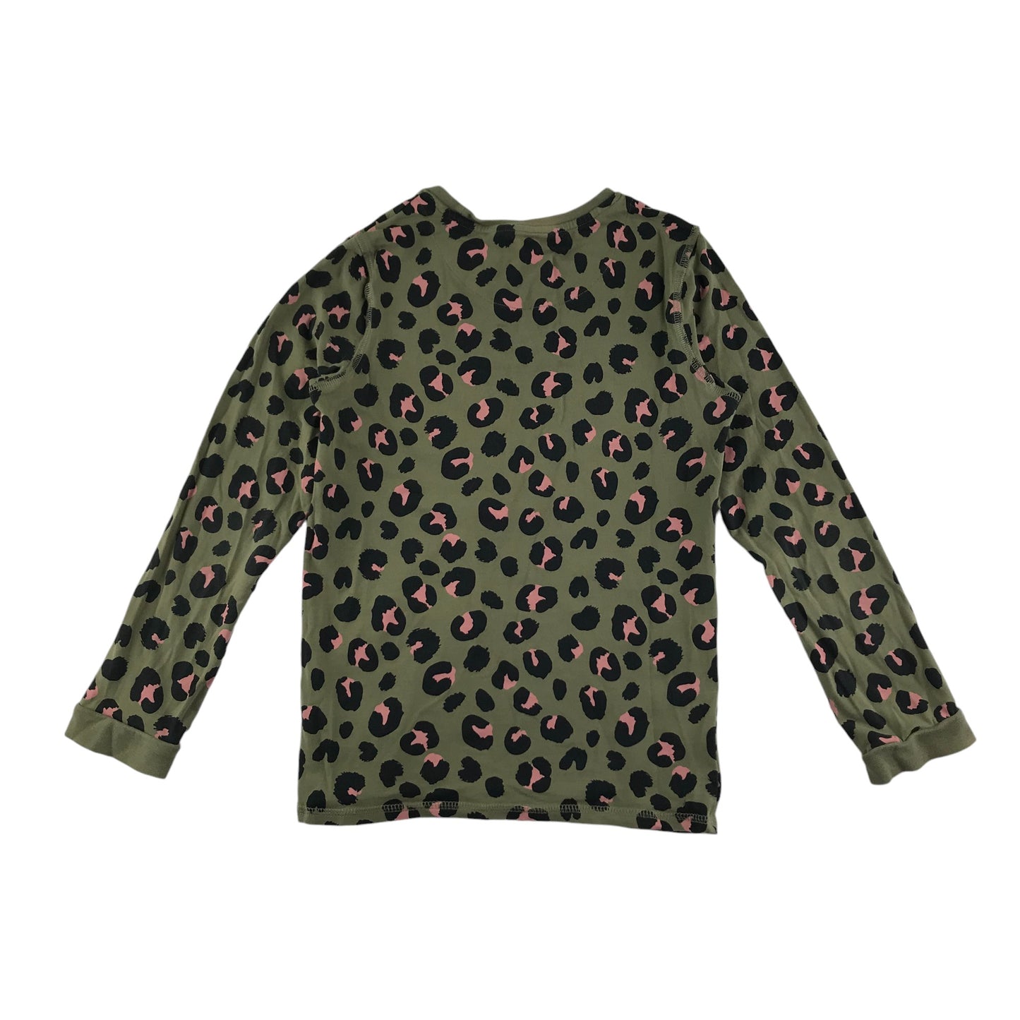 M&S pyjama set 9-10 years khaki green leopards spot pattern long sleeve