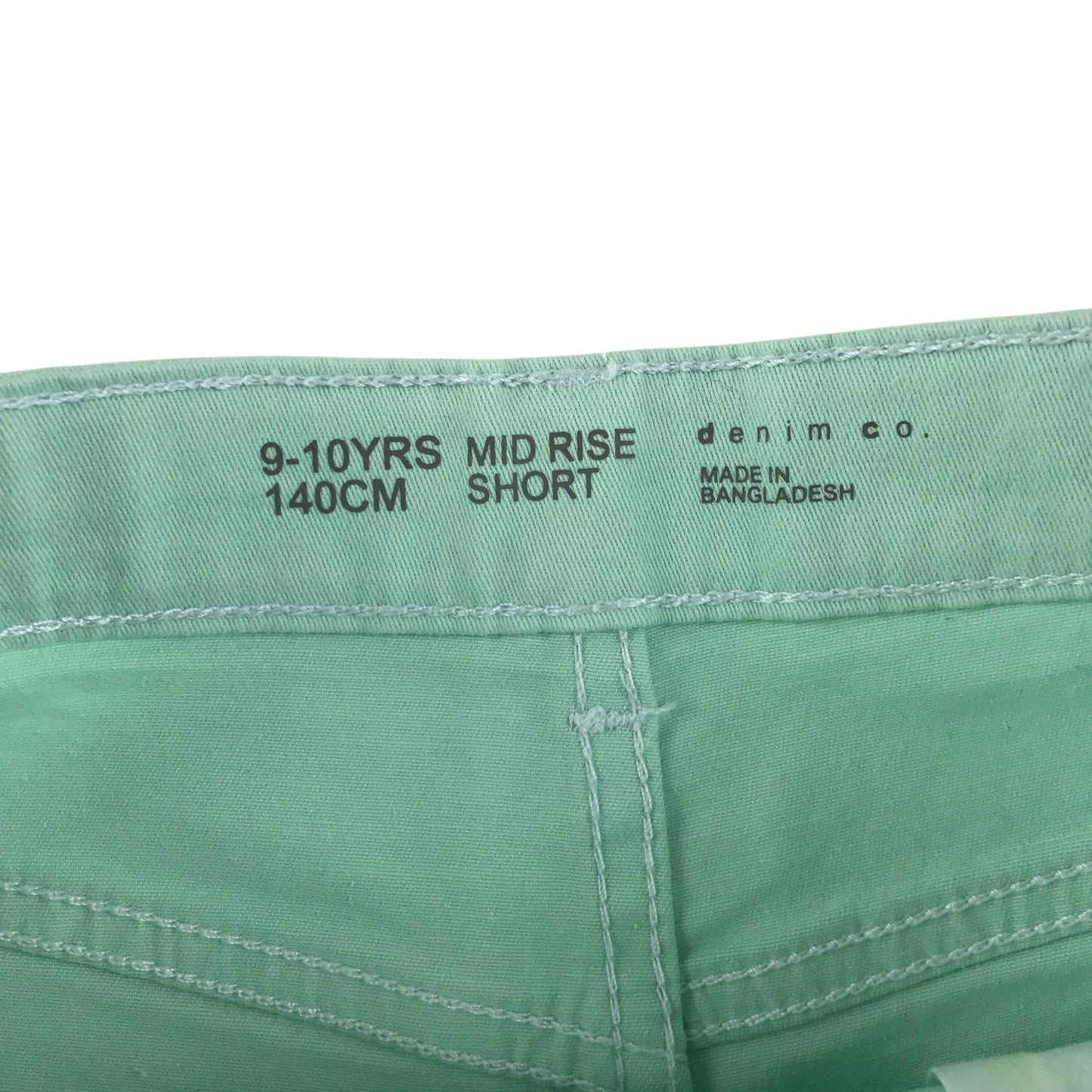 Primark shorts 9-10 years mint colour denim plain mid rise chino style