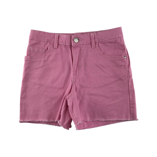 Primark shorts 9-10 years pink denim plain mid rise chino style