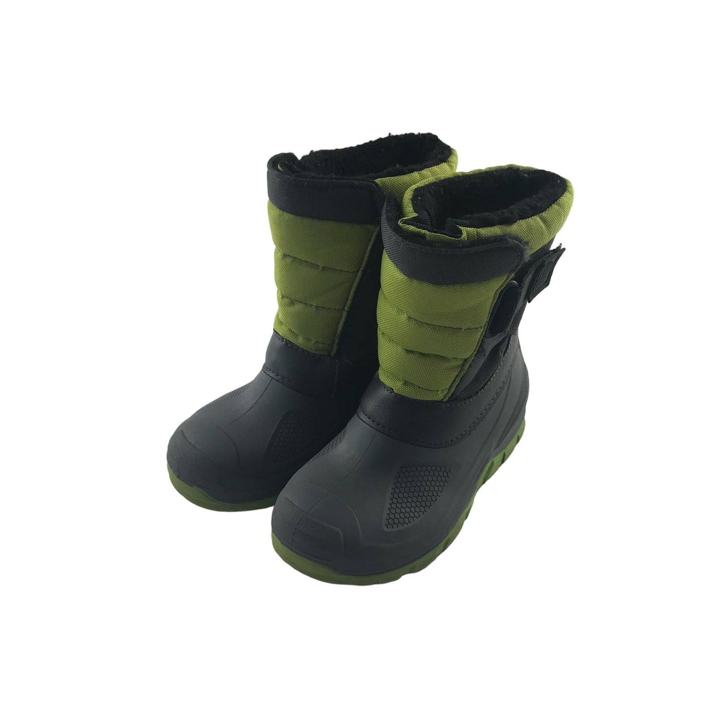 Winter boots shoe size 12 junior grey and lime green waterproof snow boots